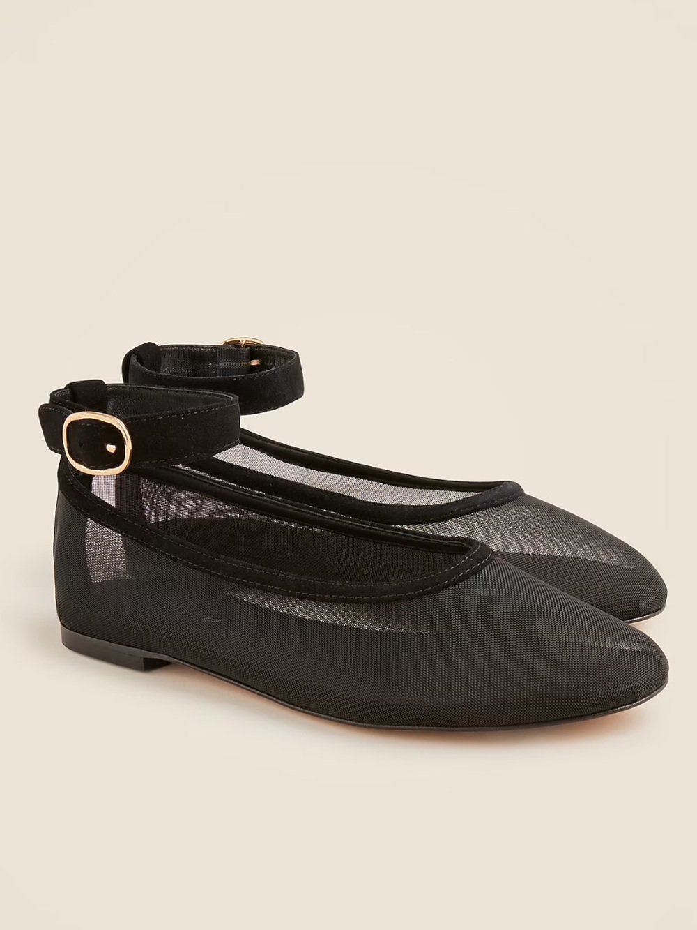 J. Crew Andi ankle-strap ballet flats in mesh Size 12 New!